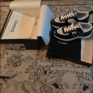 Chanel Mesh Suede Calfskin Sneakers